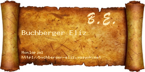 Buchberger Eliz névjegykártya